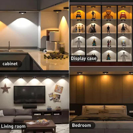 3 Lights LED Rechargeable Slim Cabinet Light, 2cm, Remote Control, Magnetic Mount.