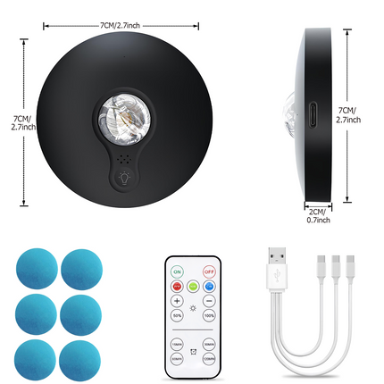 6 Lights LED Rechargeable Slim Cabinet Light, 2cm, Remote Control, Magnetic Mount.