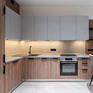 Dimmable Led Under Cabinet Lighting Bar Linkable Kits with Rocker Switch Under Counter Kitchen,Showcase,Shelf Lighting(3 Panel Kits Warm White).