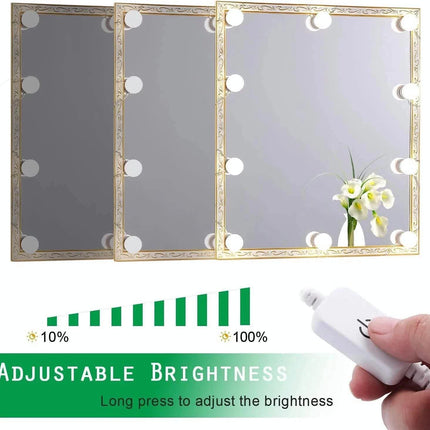 Hollywood LED Vanity Mirror Lights Kit,Stick on Dimmable Makeup Lights, 12V Mirror Lighting Strip Fixture for Vanity Dressing Table Set, Bedroom Wall Lights,CRI>90 (4000K Natural White,10 Bulbs).