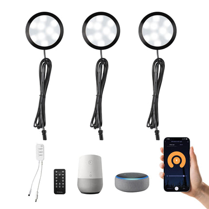 3 Pack Smart Under Cabinet Lights Hardwired,Dimmable LED Light for Kitchen Under Cabinet with Alexa Google Remote APP Control for Under Counter Lights for Cabinet Closets(Cold White).
