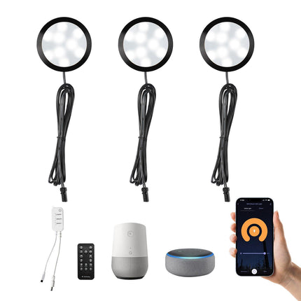 3 Pack Smart Under Cabinet Lights Hardwired,Dimmable LED Light for Kitchen Under Cabinet with Alexa Google Remote APP Control for Under Counter Lights for Cabinet Closets(Cold White).