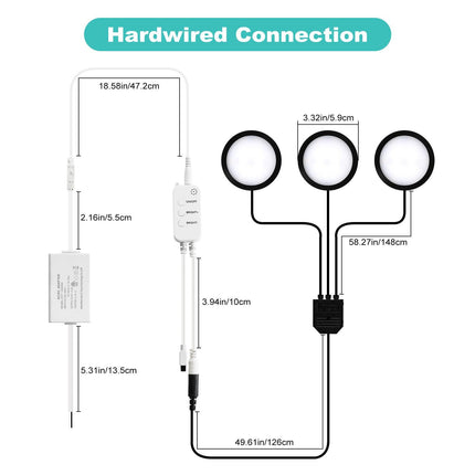 3 Pack Smart Under Cabinet Lights Hardwired,Dimmable LED Light for Kitchen Under Cabinet with Alexa Google Remote APP Control for Under Counter Lights for Cabinet Closets(Warm White).