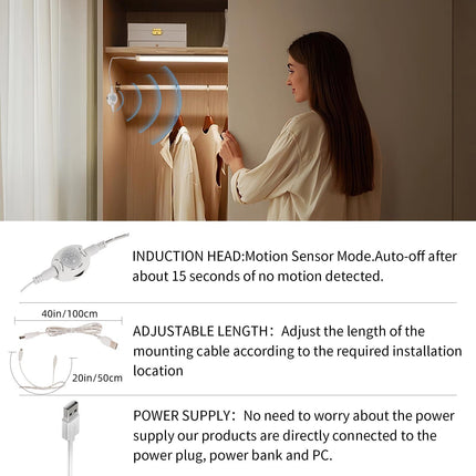 LED Under Cabinet Kitchen Lights for Motion Sensor Light,Dimmable 4000K Under Cupboard Light,Under Counter Light with Automatic Shut Off Timer (Natural White) [Energy Class E].