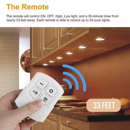3 LED Light Set with Remote - Warm White for Cabinets & Displays.