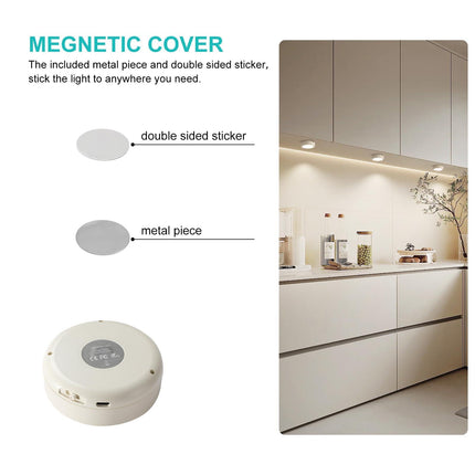 Pack of 6 Under-Unit Lights Kitchen LED Cabinet Lighting Wireless with Remote Control Cabinet Lighting Rechargeable Battery Dimmable Under Cabinet Light for Showcases, Wine Cabinet.