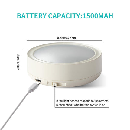 Pack of 6 Under-Unit Lights Kitchen LED Cabinet Lighting Wireless with Remote Control Cabinet Lighting Rechargeable Battery Dimmable Under Cabinet Light for Showcases, Wine Cabinet.