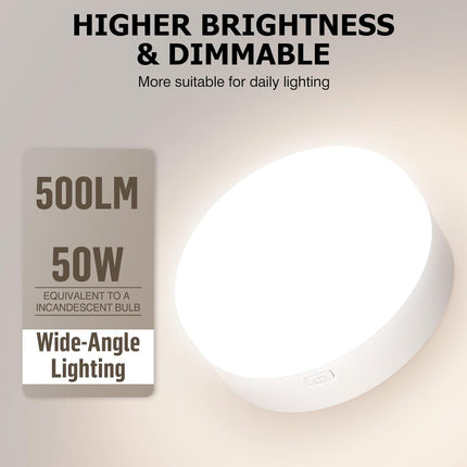Battery Operated Light Bulbs, 5000mAh Rechargeable Light Bulb Set of 2 with Remote, 3 Colors 10 Levels Dimmable Fabric Wireless Sconces Light Bulb with Timer for Bedroom Living Room.