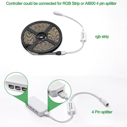 Mini Remote Controller for RGB Color LED Strip Lights, RF Dimmer for 12V DC LED Ribbon, LED Neon Sign, Wireless Remote Control for Dimmable 3528 5050 Under Cabinet Puck Lights(RGB).
