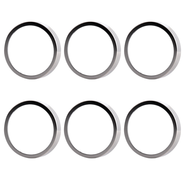 6 Pack GU10/MR16 Bulb Decorative Trim Rings, Heat Insulation Anti-Scald Protective Rings for Track Lighting, Snap-On Spring-Loaded Design (Brushed Nickel).