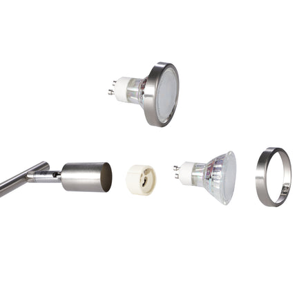6 Pack GU10/MR16 Bulb Decorative Trim Rings, Heat Insulation Anti-Scald Protective Rings for Track Lighting, Snap-On Spring-Loaded Design (Brushed Nickel).