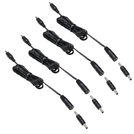 3.5X1.35 DC Connector for AIBOO Single White Kitchen Light Bar, 22AWG,Black Extension Cords,5ft.(3.5 X 1.35 mm Black Cords,4 Packs).
