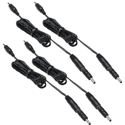 3.5X1.35 DC Connector for AIBOO Single White Kitchen Light Bar, 22AWG,Black Extension Cords,5ft.(3.5 X 1.35 mm Black Cords,4 Packs).