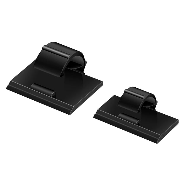 100PCS Cable Clips Black, AIBOO Upgraded Wire Clips Adhesive with 50PCS Small Size & 50PCS Large Size Cable Straps, Mini Cable Wire Management for Handling Under Cabinet Lighting with Cords.