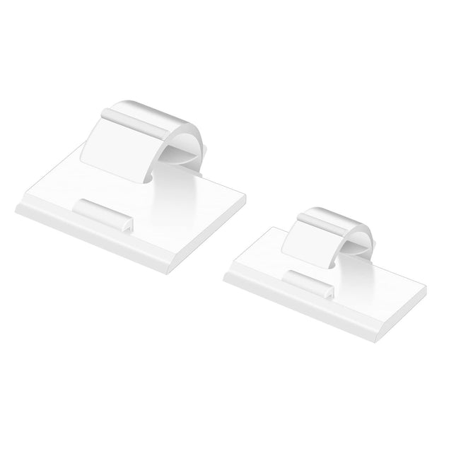 100PCS Cable Clips White, AIBOO Upgraded Wire Clips Adhesive with 50PCS Small Size & 50PCS Large Size Cable Straps, Mini Cable Wire Management for Handling Under Cabinet Lighting with Cords.