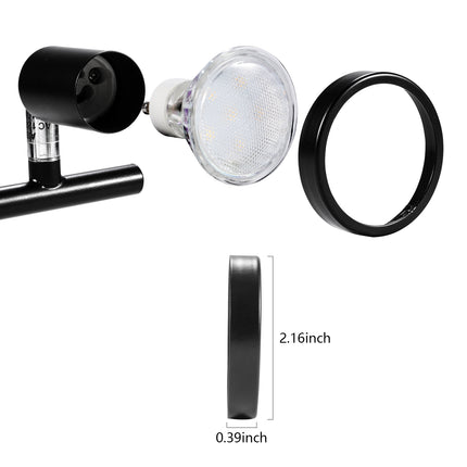 6 Pack GU10/MR16 Bulb Decorative Trim Rings, Heat Insulation Anti-Scald Protective Rings for Track Lighting, Snap-On Spring-Loaded Design (Matte Black).