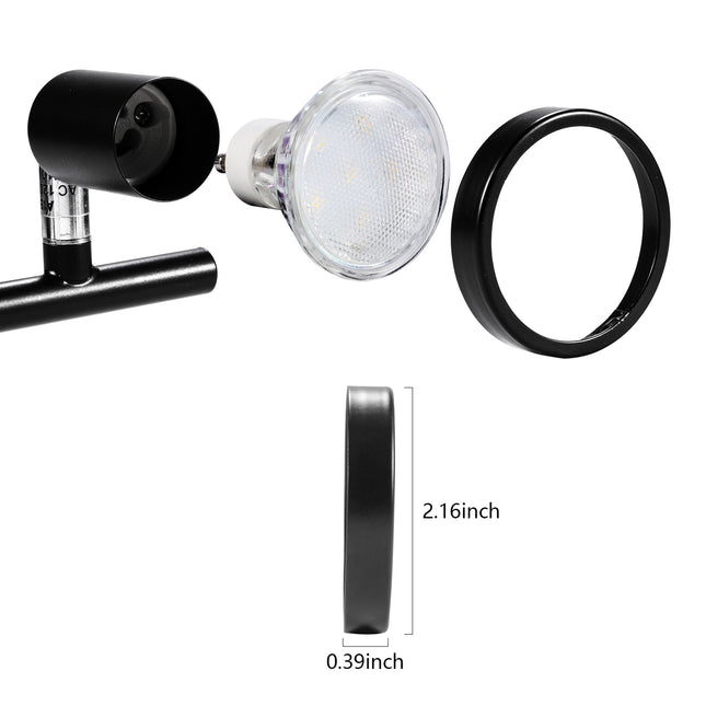6 Pack GU10/MR16 Bulb Decorative Trim Rings, Heat Insulation Anti-Scald Protective Rings for Track Lighting, Snap-On Spring-Loaded Design (Matte Black).