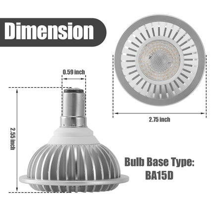 AR70 LED Light Bulb BA15D B15 Base, AC/DC12V Input, 7W 500lm for Home Household Commercial Lighting, 50W Halogen Lamp Replacement(Natural White,4 Pack).