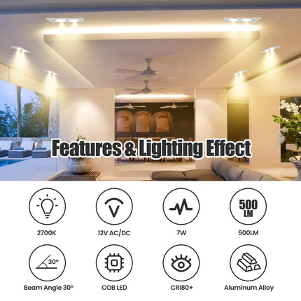 AR70 LED Light Bulb BA15D B15 Base, AC/DC12V Input, 7W 500lm for Home Household Commercial Lighting, 50W Halogen Lamp Replacement(Warm White,4 Pack).