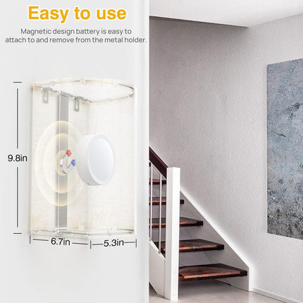Wall Lights Set of 2, Battery Operated Fabric Sconce with Remote, LED Lamps in RGB+Warm White, Dimmable Timer for Bedroom and Living Room Lighting.