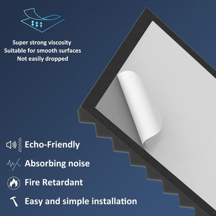 JBER Acoustic Panels  Foam Pyramid 24pcs 30x30x5cm for Soundproof Padding Wall.