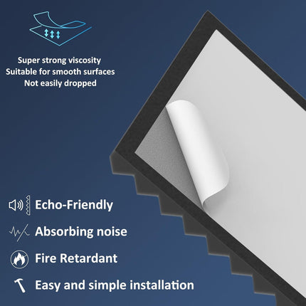JBER Acoustic Panels Foam Wedges 24pcs 30x30x5cm for Soundproof Padding Wall.