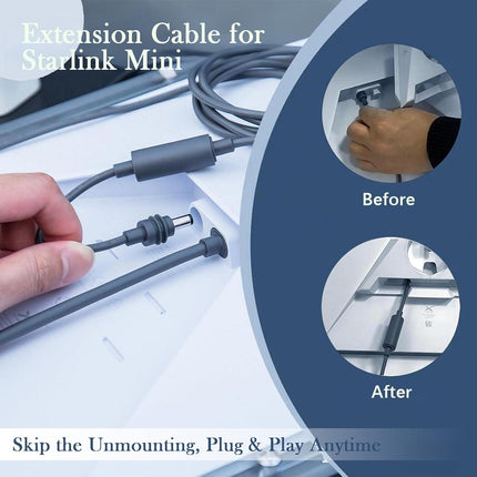 Starlink Mini DC5521 Extension Cable 7-inch,Compatible with Starlink Mini Pipe Adapter & Original Power Cable.