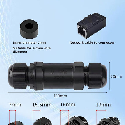Starlink Coupler  for Starlink Cable/Cat7/Cat6/Cat5E/Cat5 Network LAN Cable Extender IP68 Waterproof (PoE Supported).