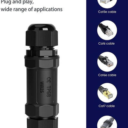 Starlink Ethernet  Connector,RJ45 Coupler, Ethernet Female to Female Extender with Lightning Protection and IP68 Waterproof,CAT8/CAT7/CAT6/CAT5E Cables.