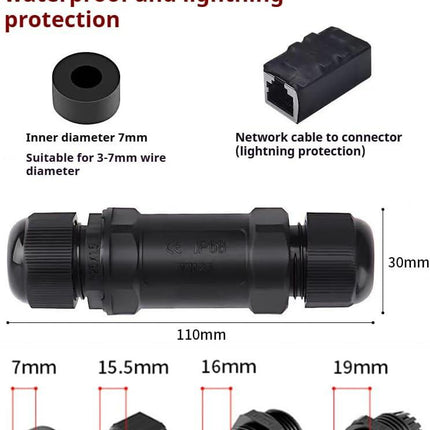 Starlink Ethernet  Connector,RJ45 Coupler, Ethernet Female to Female Extender with Lightning Protection and IP68 Waterproof,CAT8/CAT7/CAT6/CAT5E Cables.