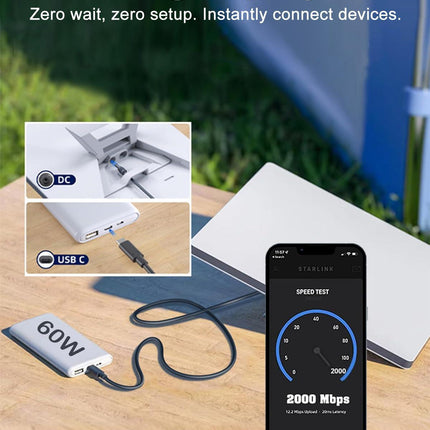 Starlink Mini Power Cable 10FT USB-C to DC5521.