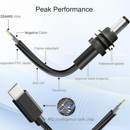 Starlink Mini Power Cable 10FT USB-C to DC5521.