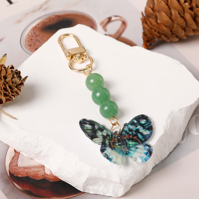 Crystal Butterfly Keychain Set,Aventurine.