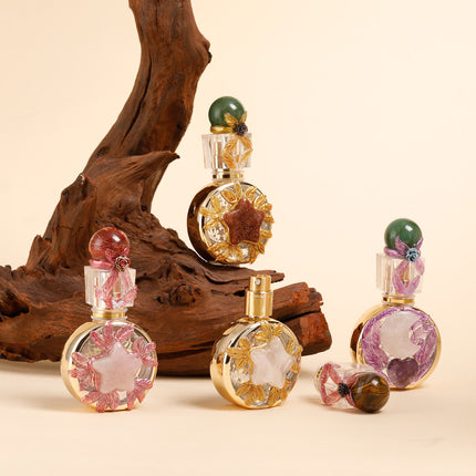 Healing natural crystal perfume bottle(25ml)-aventurine strawberry quartz.