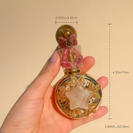 Healing natural crystal perfume bottle(25ml)-aventurine strawberry quartz.