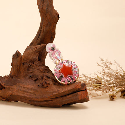 Healing natural crystal perfume bottle(25ml)-rose quartz red jasper.