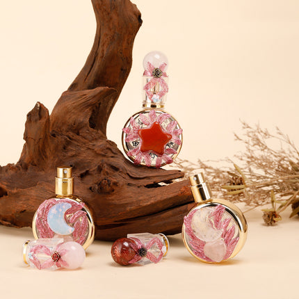 Healing natural crystal perfume bottle(25ml)-rose quartz agate.