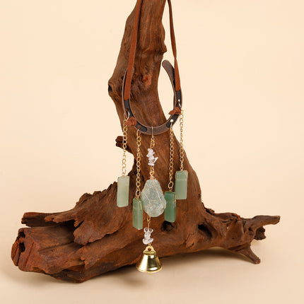 Crystal Lucky Horseshoe Charm Pendant-aventurine.