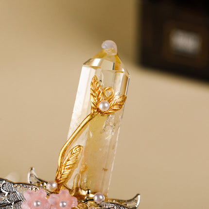 Handmade Crystal Wand, Natural Raw Gemstone Scepter, Magic Healing Wand Citrine.