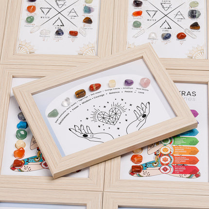 Constellation A Healing Crystal Stone Photo Frame Feng Shui or Hanging Home Wall Decoration, Office Gifts.