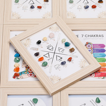 Constellation B Healing Crystal Stone Photo Frame Feng Shui or Hanging Home Wall Decoration, Office Gifts.