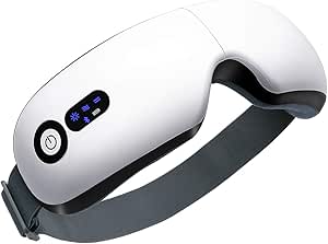 Eye Massager with Heat, Vibration and Warm Compress, Smart Sleeping Eyes Mask with Bluetooth Can Connect with Phone for Music.