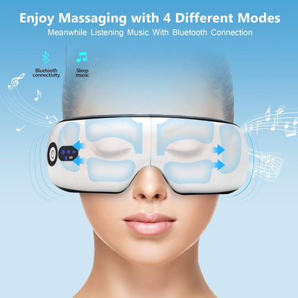 Eye Massager with Heat, Vibration and Warm Compress, Smart Sleeping Eyes Mask with Bluetooth Can Connect with Phone for Music.