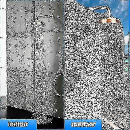 High Pressure Copper Rain Shower Head 20 cm (8 inch) Diameter Adjustable Angle Fixed Compatible with Standard Shower Arms Gold.