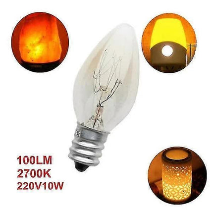 10W E12 C7 Filament Light Bulbs Warm White 10pcs 220-240V Compatible with Living Room Lamps.