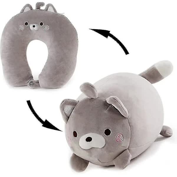 Children's Travel Pillow 2 in 1 Convertible Neck Pillow for Kids Airplane Car Travel.