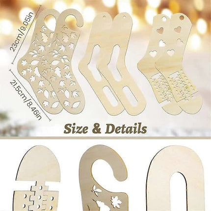Wooden Sock Blockers for Knitting, Adjustable, 6 pcs Knitting Blockers.