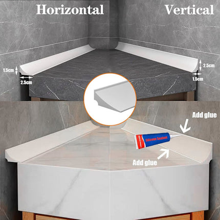 Self-adhesive sealing strip 2 m white compatible with bathtub shower sink wet room floor.