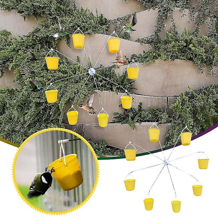 Bird Carousel Toy With Bird Feeder Spinning Garden Decoration.