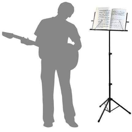 Adjustable Music Stand Portable Foldable Metal Stand with Carrying Bag Lightweight for Travel Storage Black.